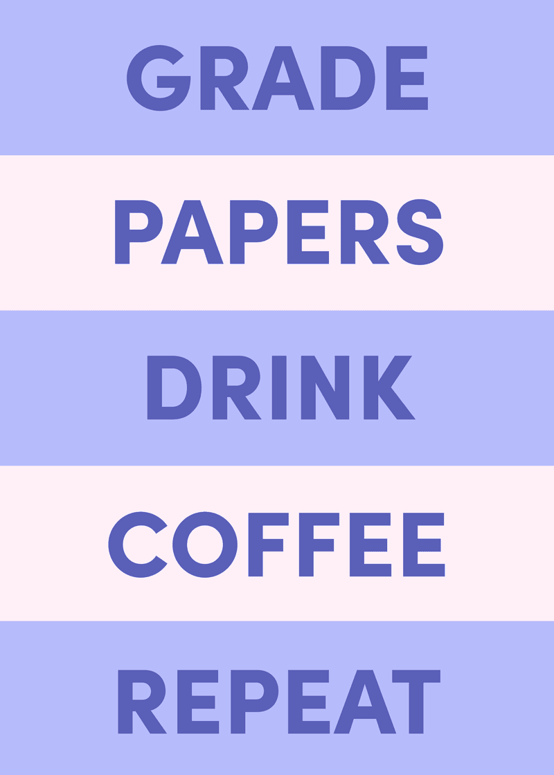 Grade Papers Greeting Card V2