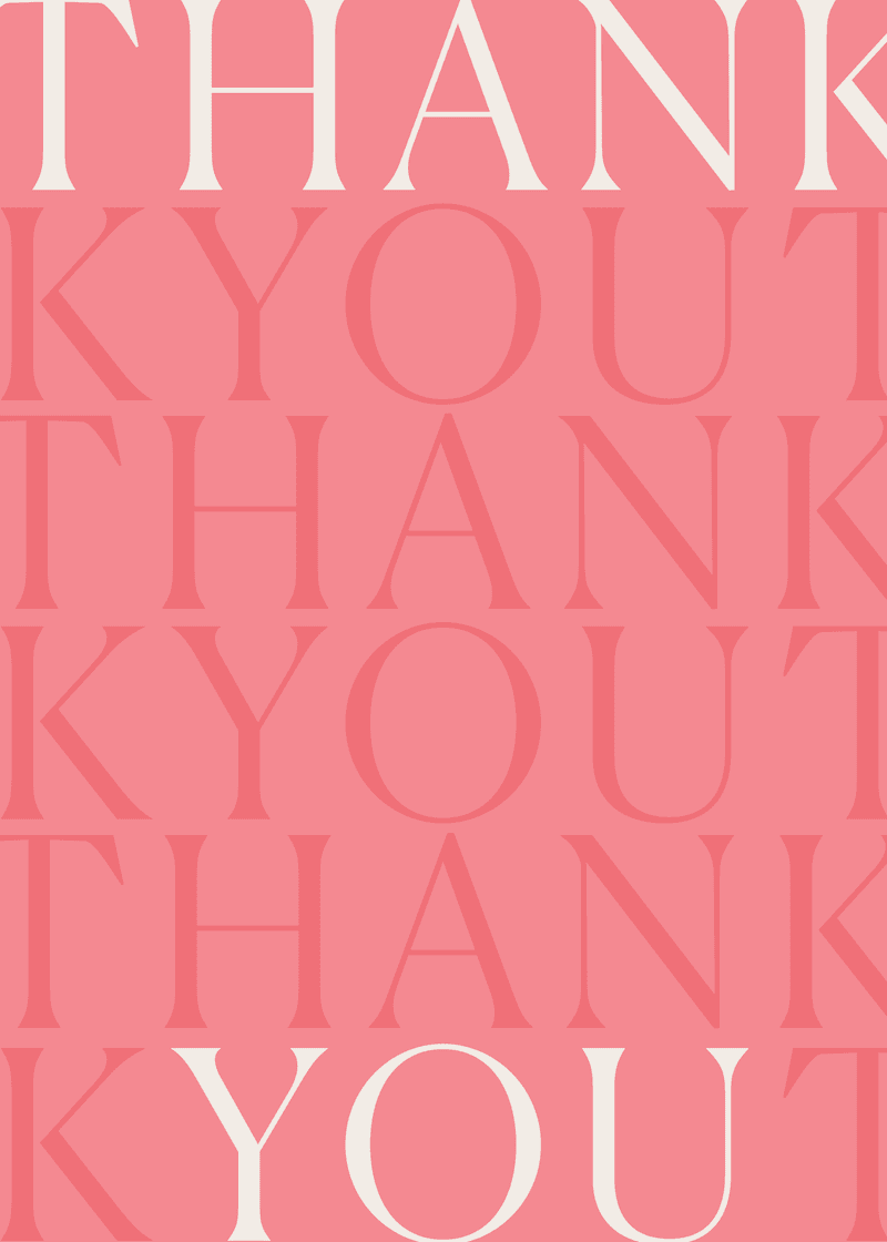 Thank You Greeting Card X4