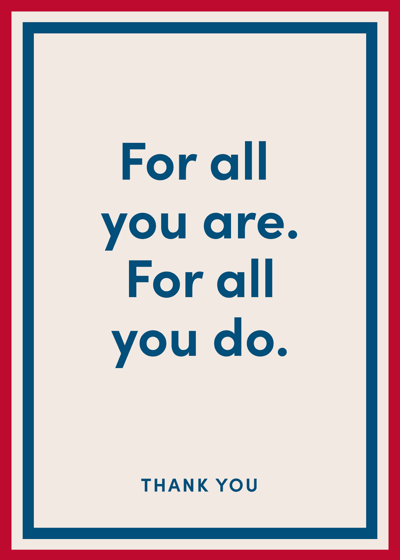 Thank You For All You Do Greeting Card E1