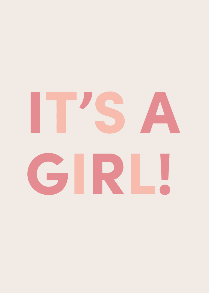 It's A Girl Greeting Card R7