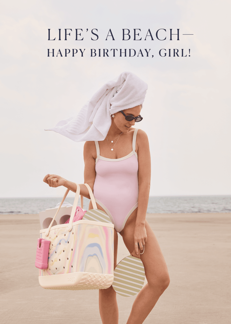 Happy Birthday Beach Greeting Card R8