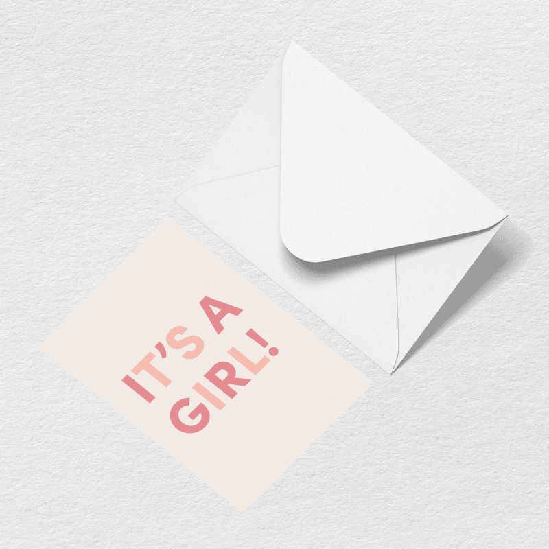 It's A Girl Greeting Card R7