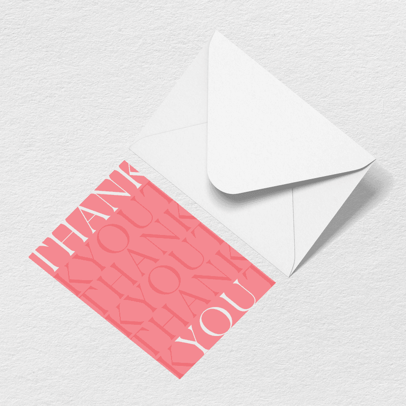 Thank You Greeting Card X4