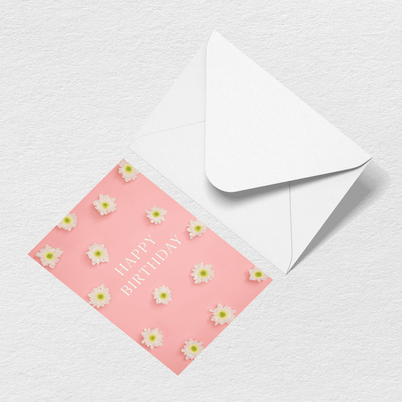 Happy Birthday Flowers Greeting Card T3